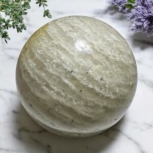 Thousand Layer Quartz Lodolite Mini Sphere Marble Meditation Healing Stone (#11)